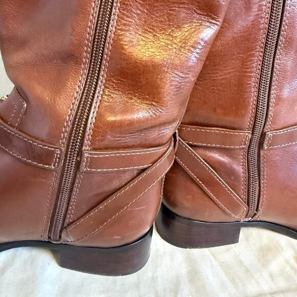 Tory Burch BRITA Riding Boot, Sienna Brown Leather Wmns Sz US6M, MSRP$495 - Picture 9 of 16